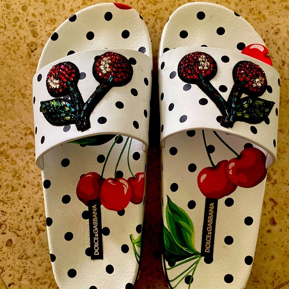 Dolce and gabbana cherry slides Clearance